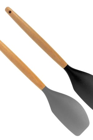 102733 ENG Espatula Arredondada Silicone com Cabo Bambu Maira